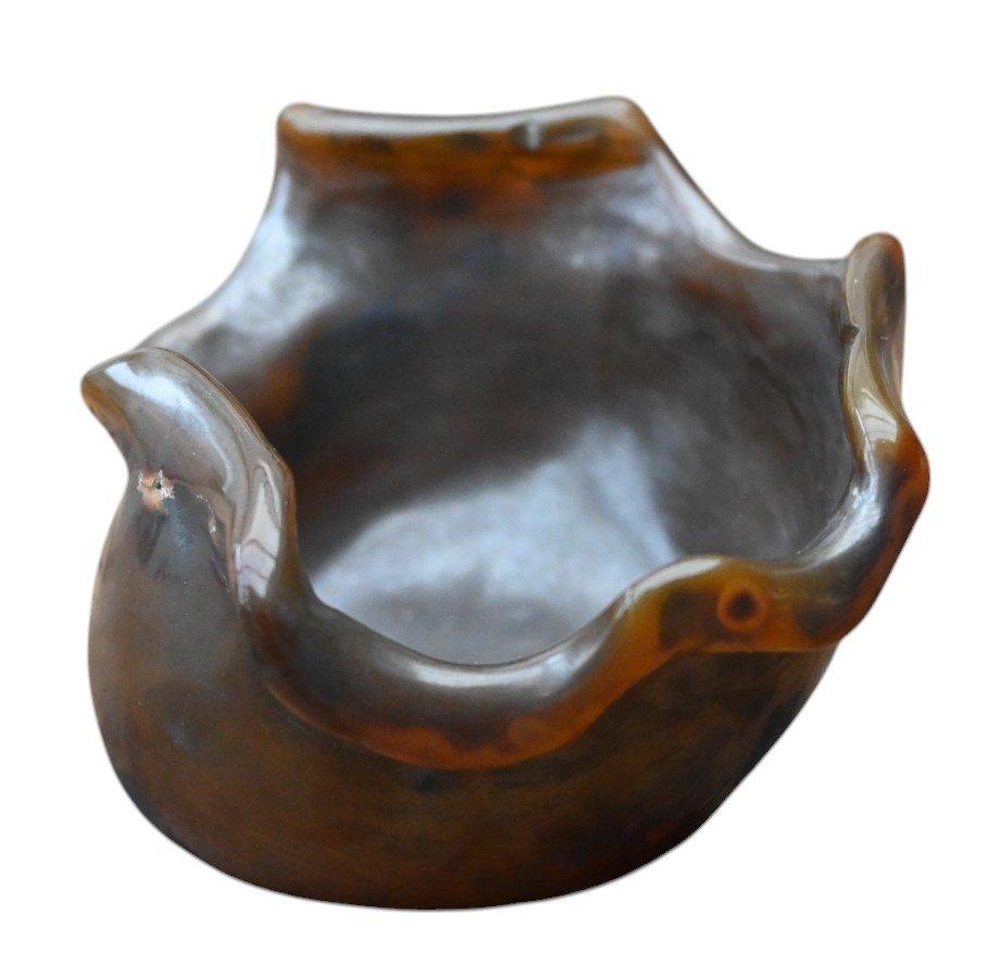 Chinois Chine, lave-brosse en agate sculptée, 19e siècle en vente