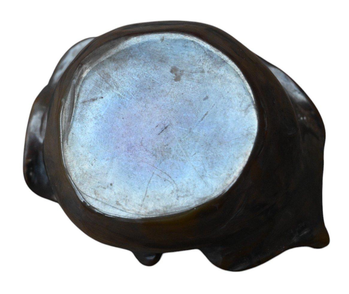 Chine, lave-brosse en agate sculptée, 19e siècle Bon état - En vente à Bilzen, BE