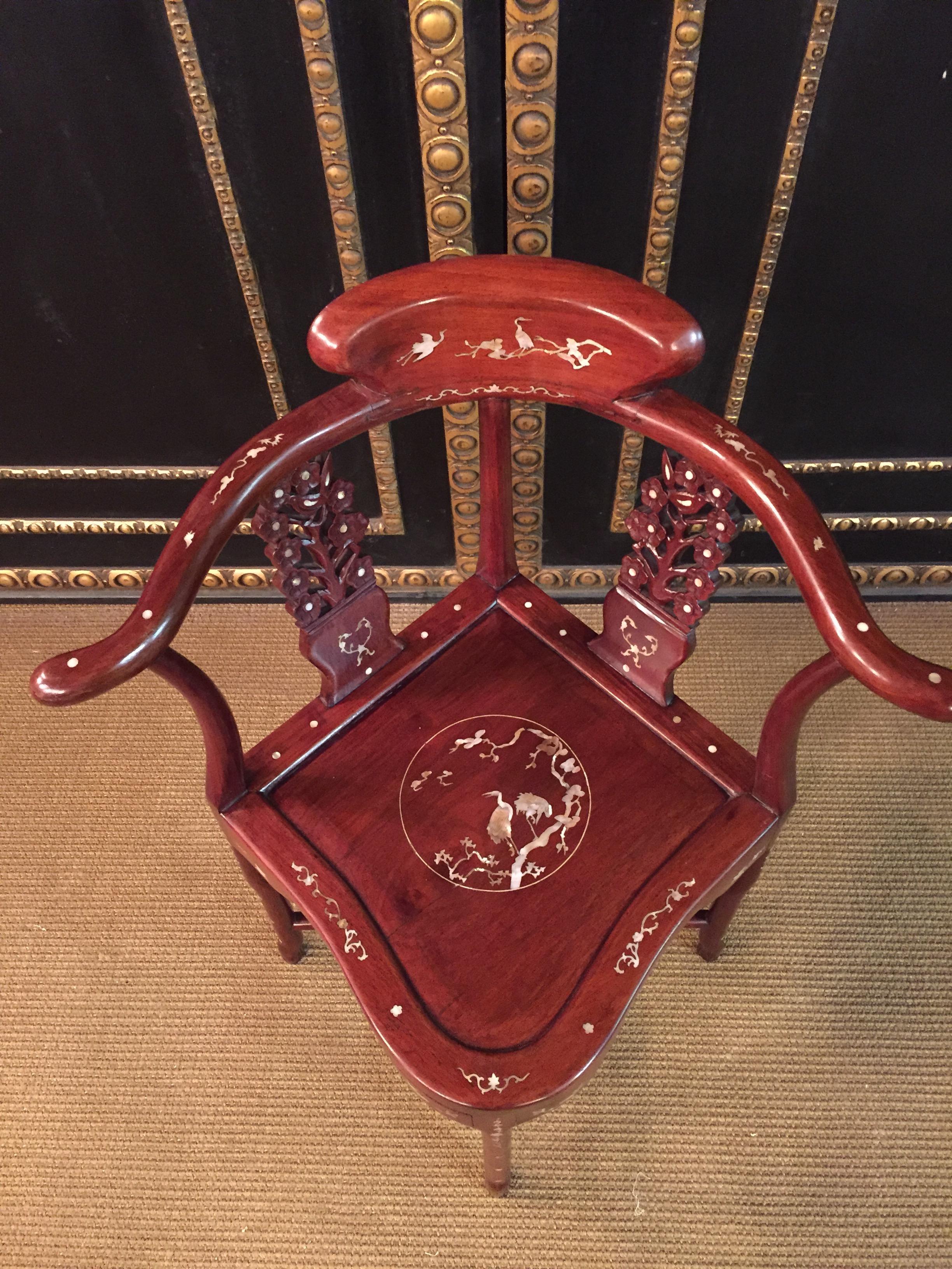 China Corner Chair with Mother of pearl Inlays 3