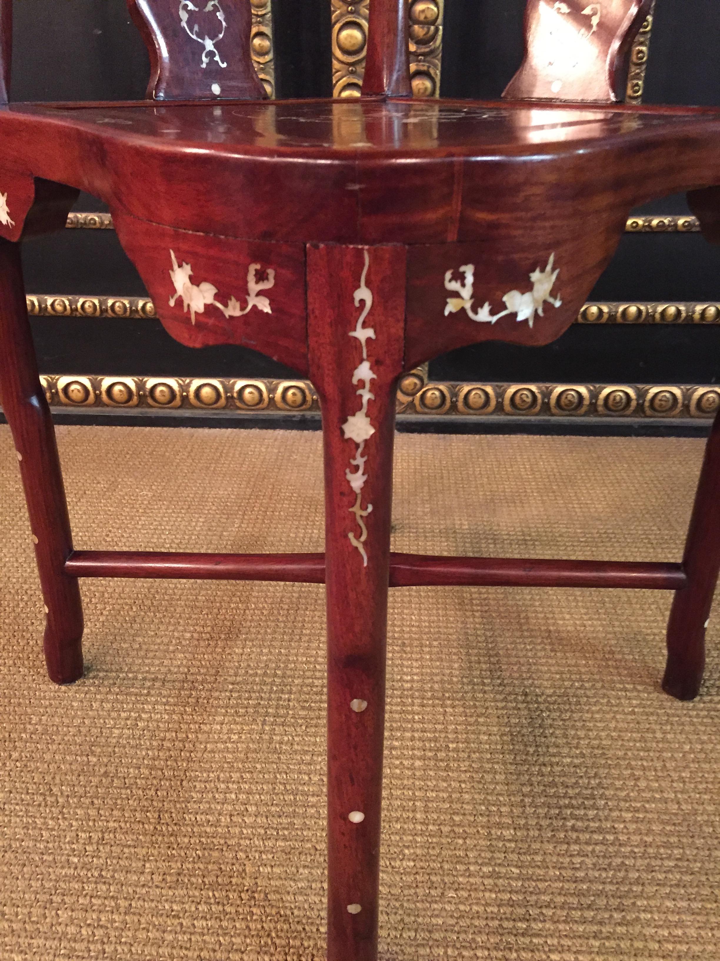 China Corner Chair with Mother of pearl Inlays 4