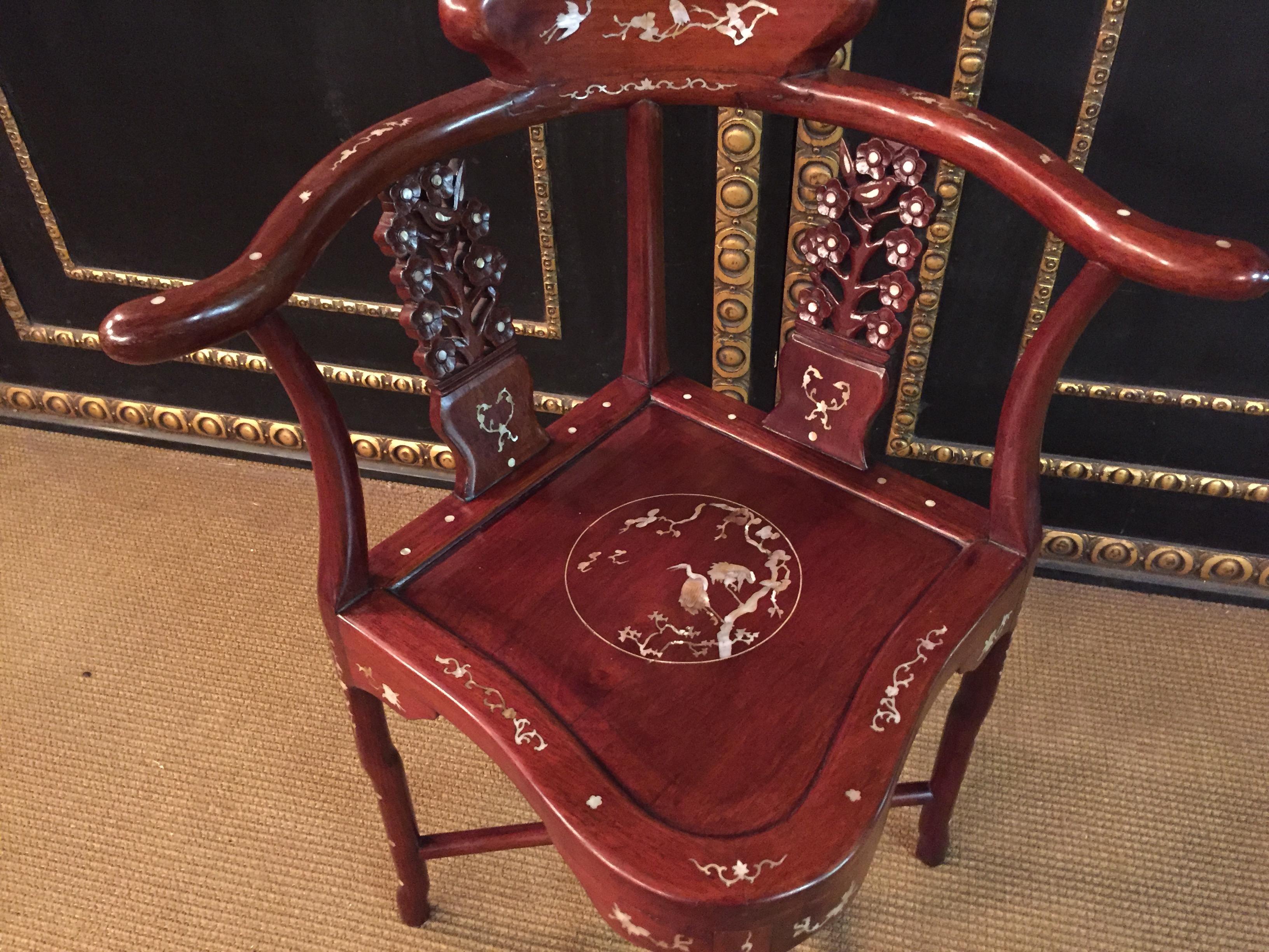 China Corner Chair with Mother of pearl Inlays 7