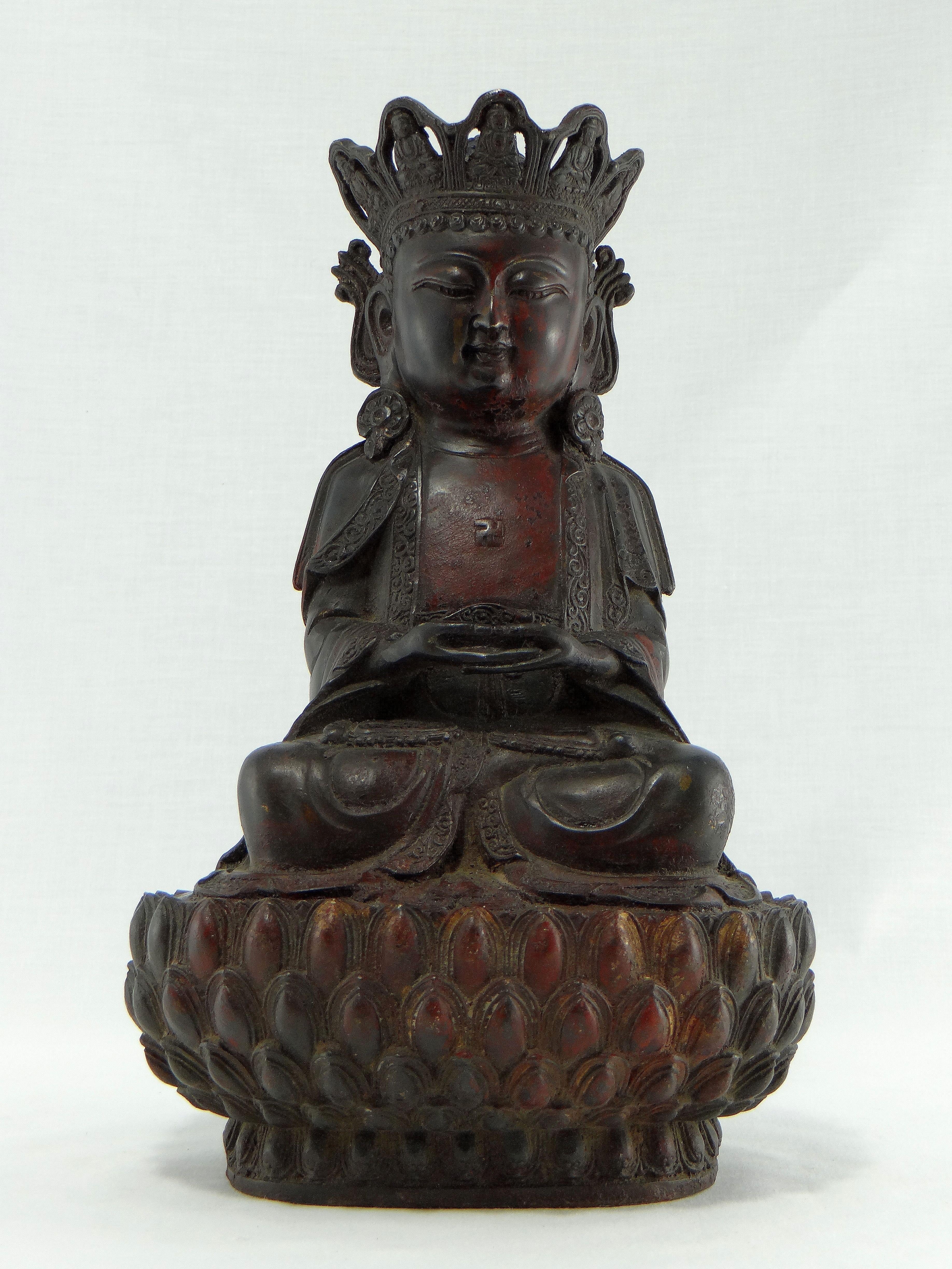 Chinese China Eighteenth Century, Bronze Statuette of Bodhisattva in Ming Style