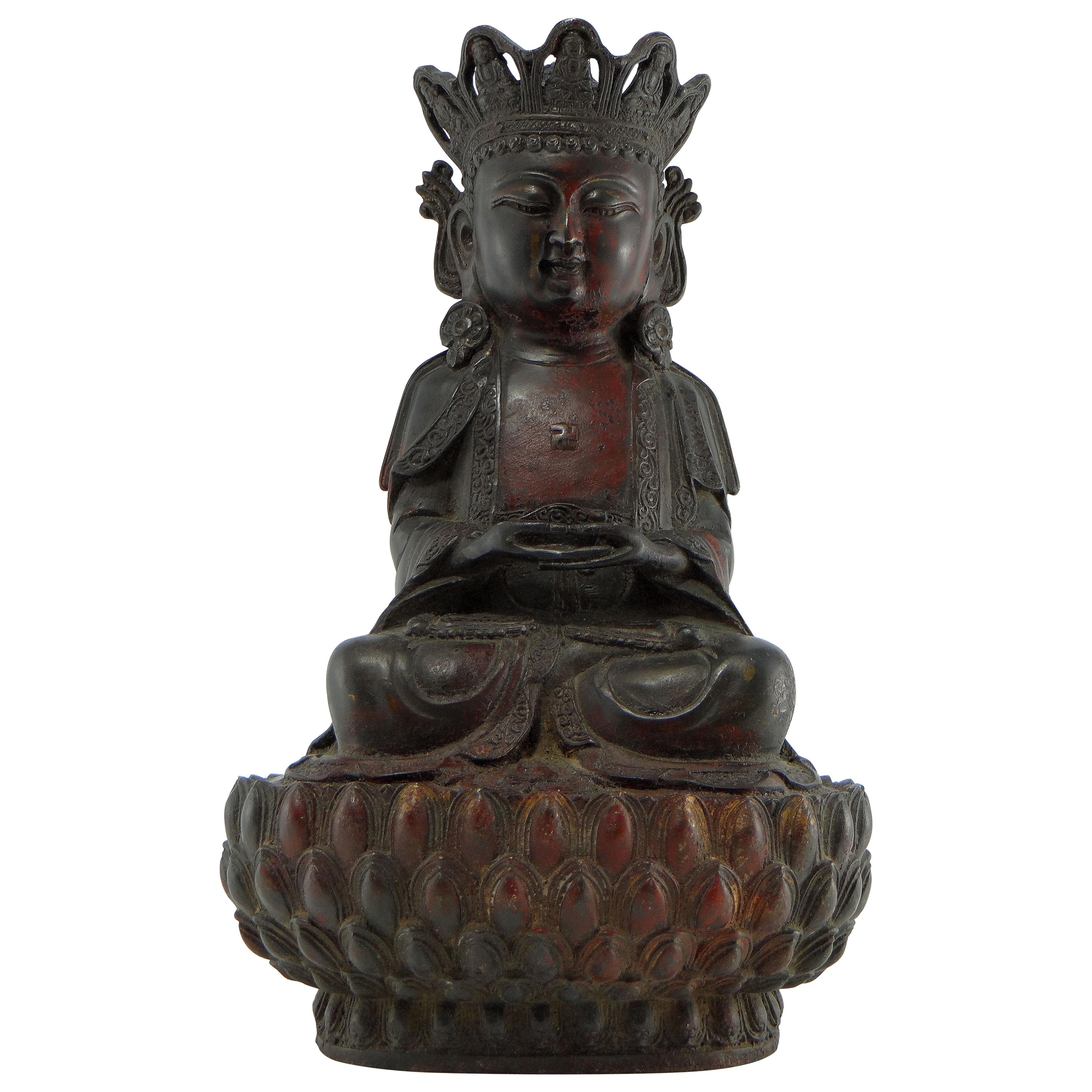 China Eighteenth Century, Bronze Statuette of Bodhisattva in Ming Style