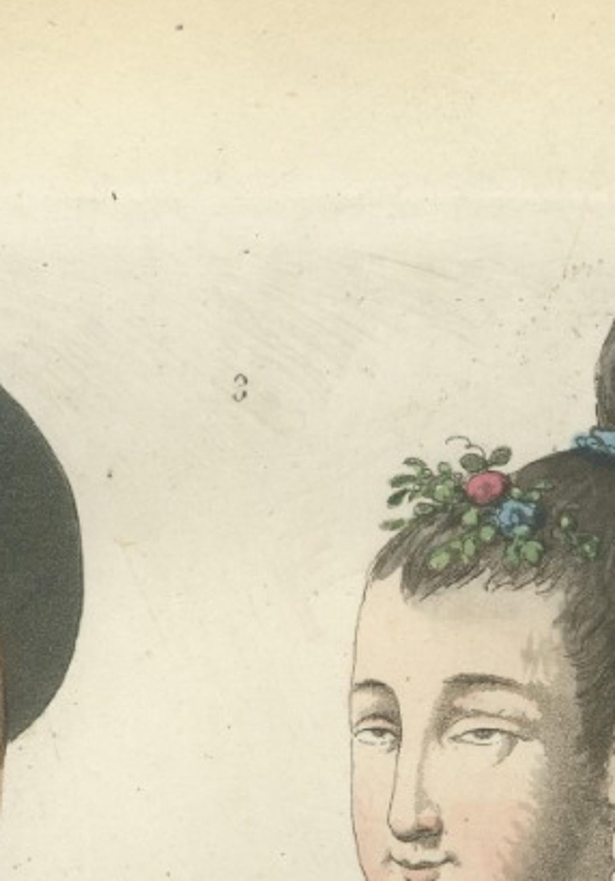China Figures, Fauna &  Flora – Hand-Colored Antique Print, Ferrario, Italy 1815
