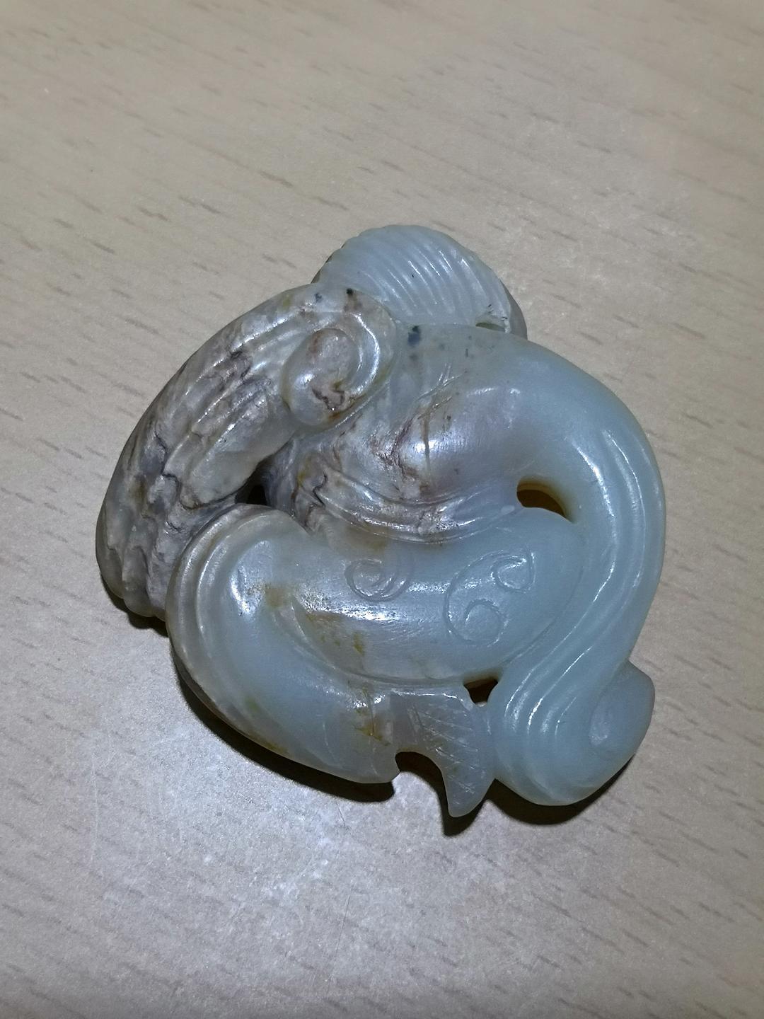 China Fine Antique Jade Celadon Entertainer for after Life, Ming Dynasty 8