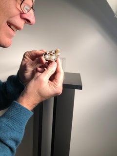 China Fine Antique Jade Celadon Lion and Tiger Pair, Ming Dynasty