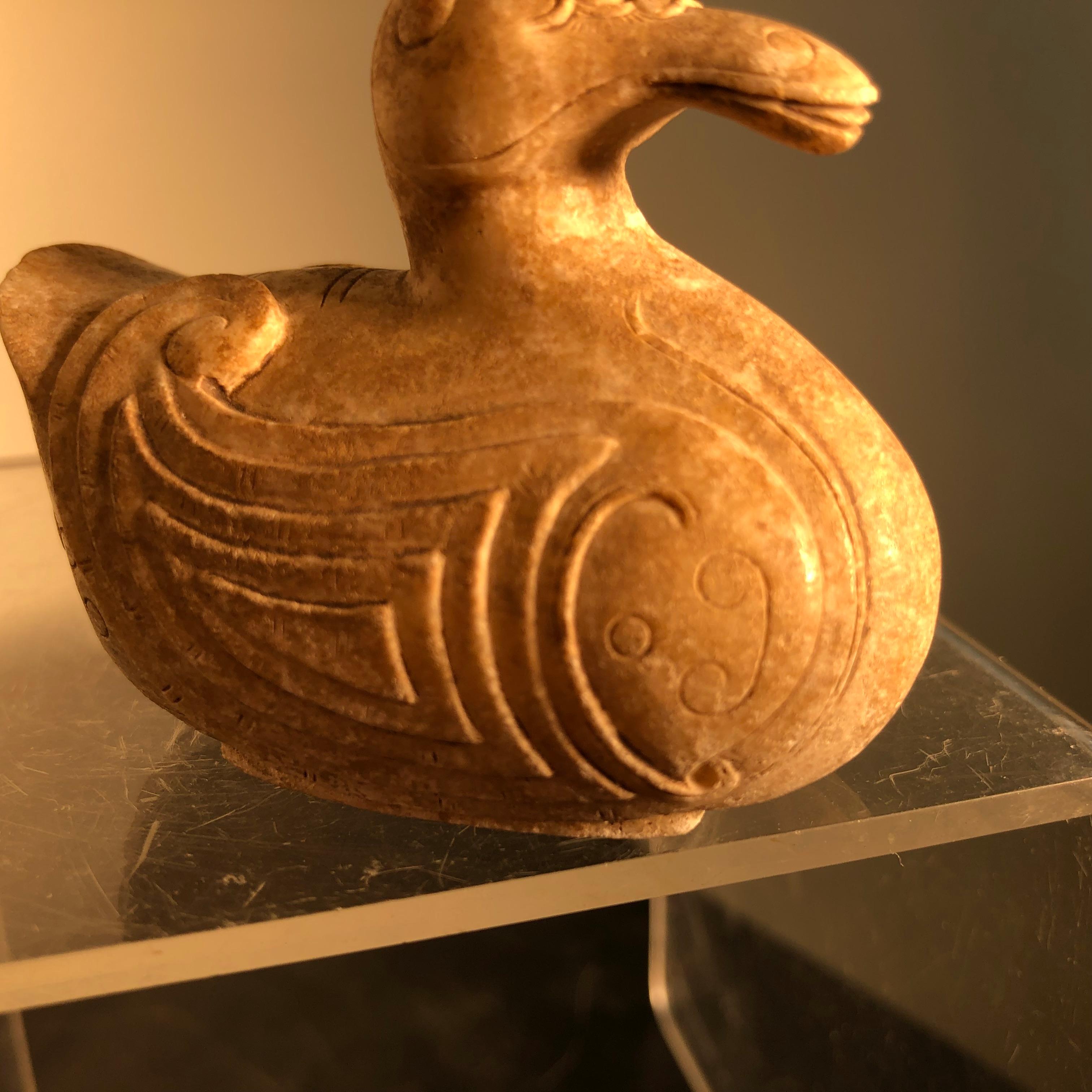 China Fine Early Jade Mandarin Duck, Song Dynasty, 13th Century 3