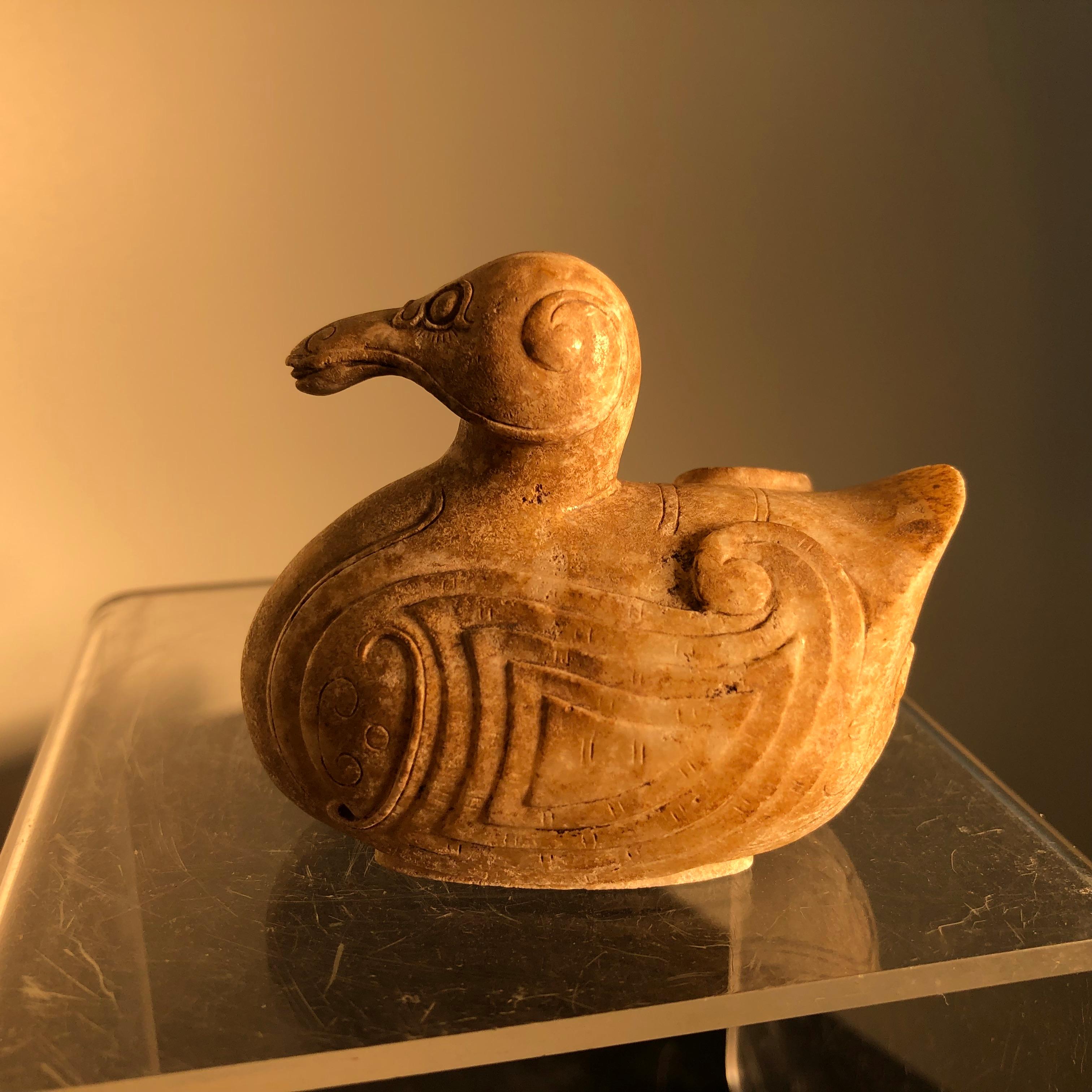 China Fine Early Jade Mandarin Duck, Song Dynasty, 13th Century 6