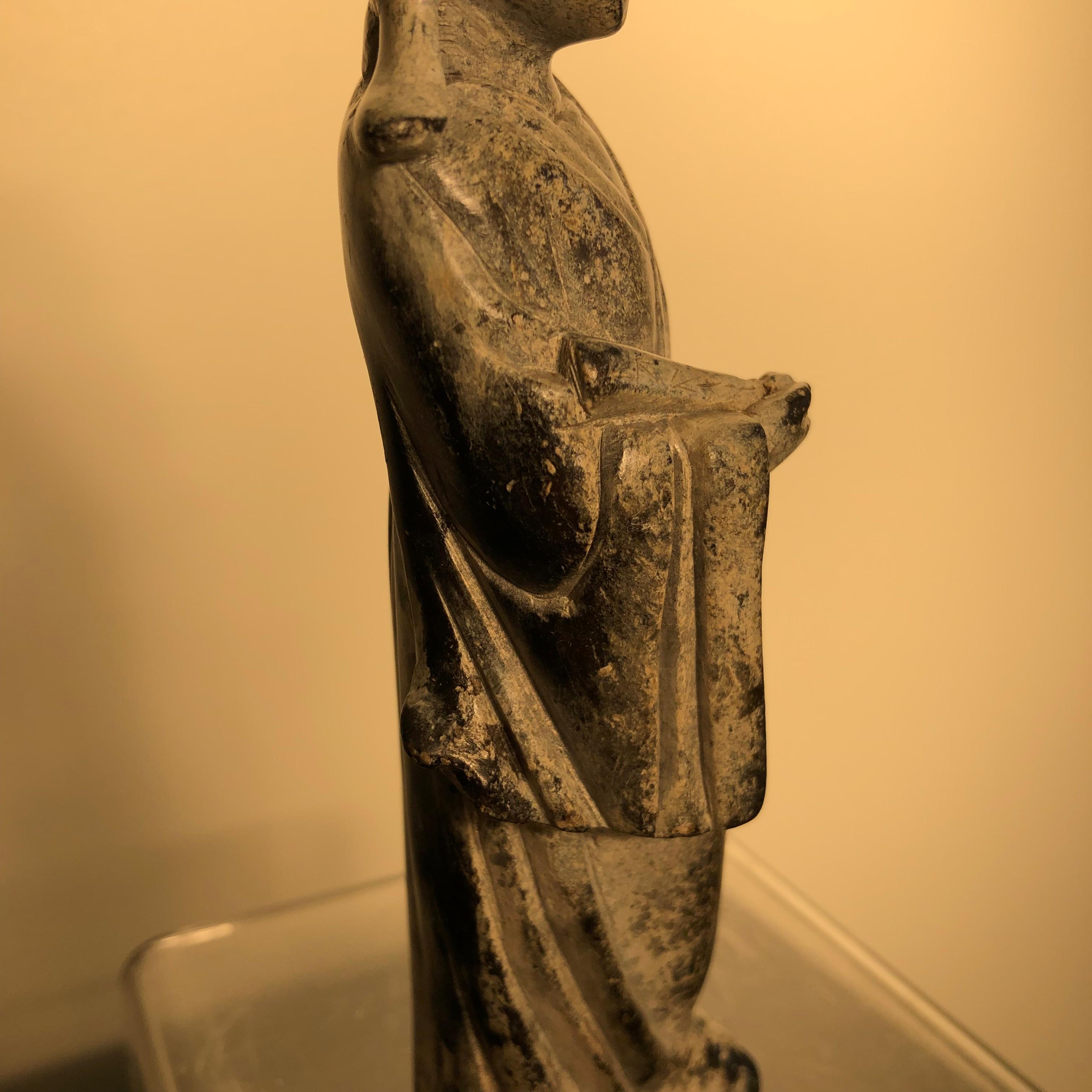 China Fine Early Jade Scholar with Fan, 1750 4