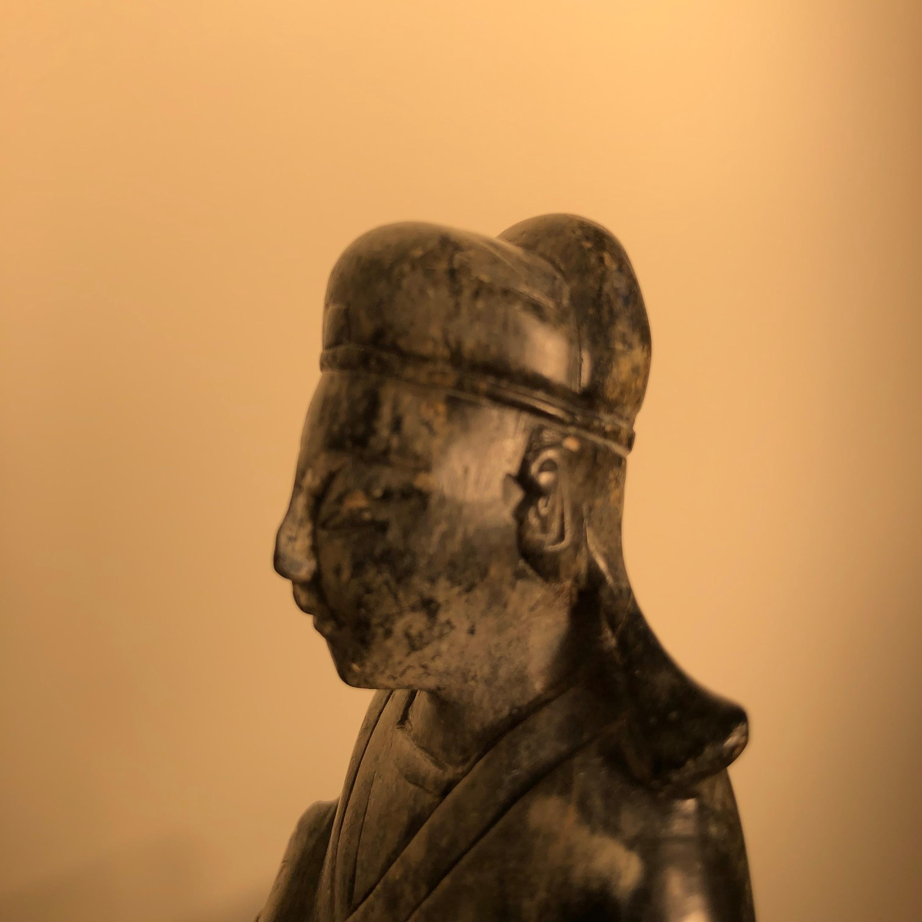 China Fine Early Jade Scholar with Fan, 1750 6