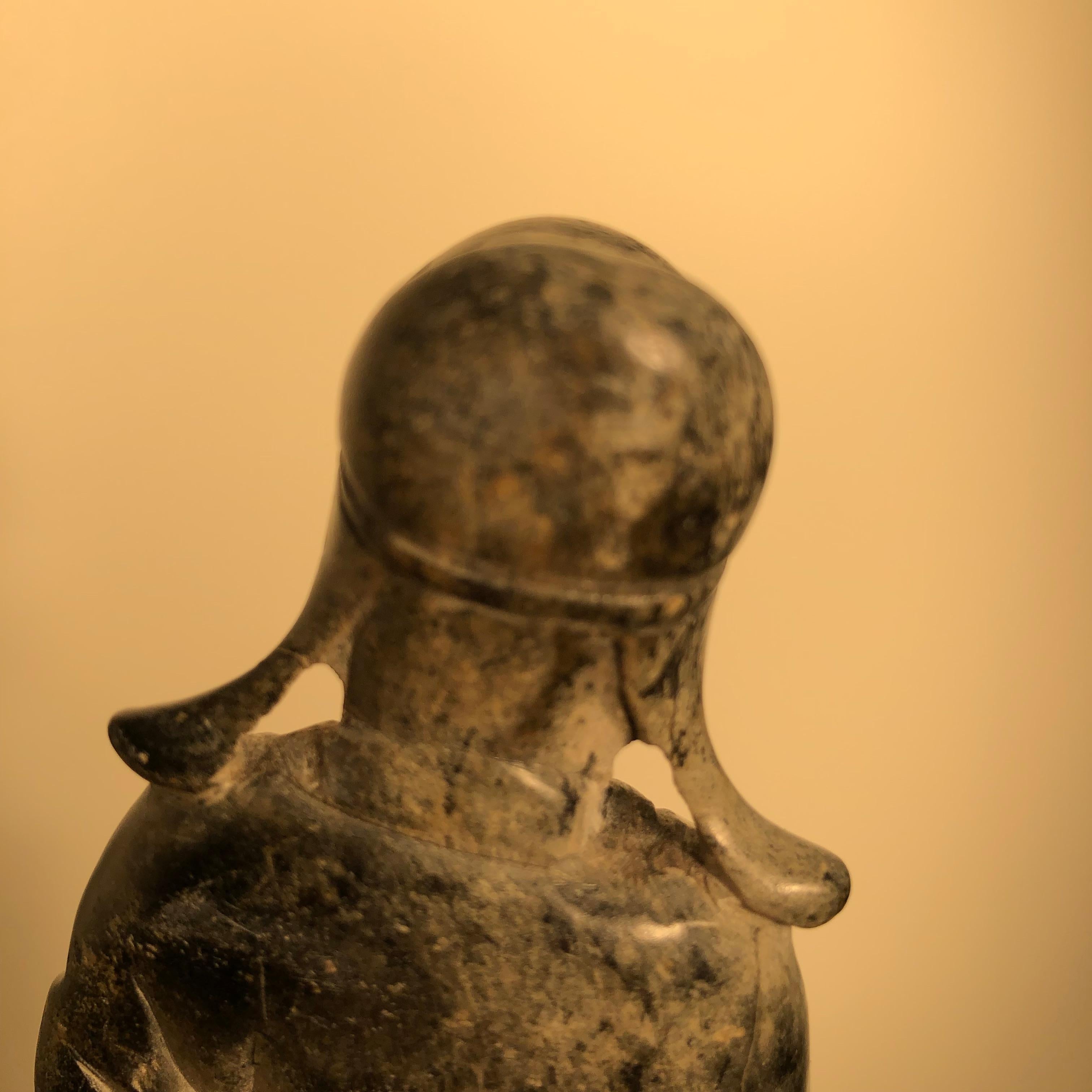 China Fine Early Jade Scholar with Fan, 1750 8