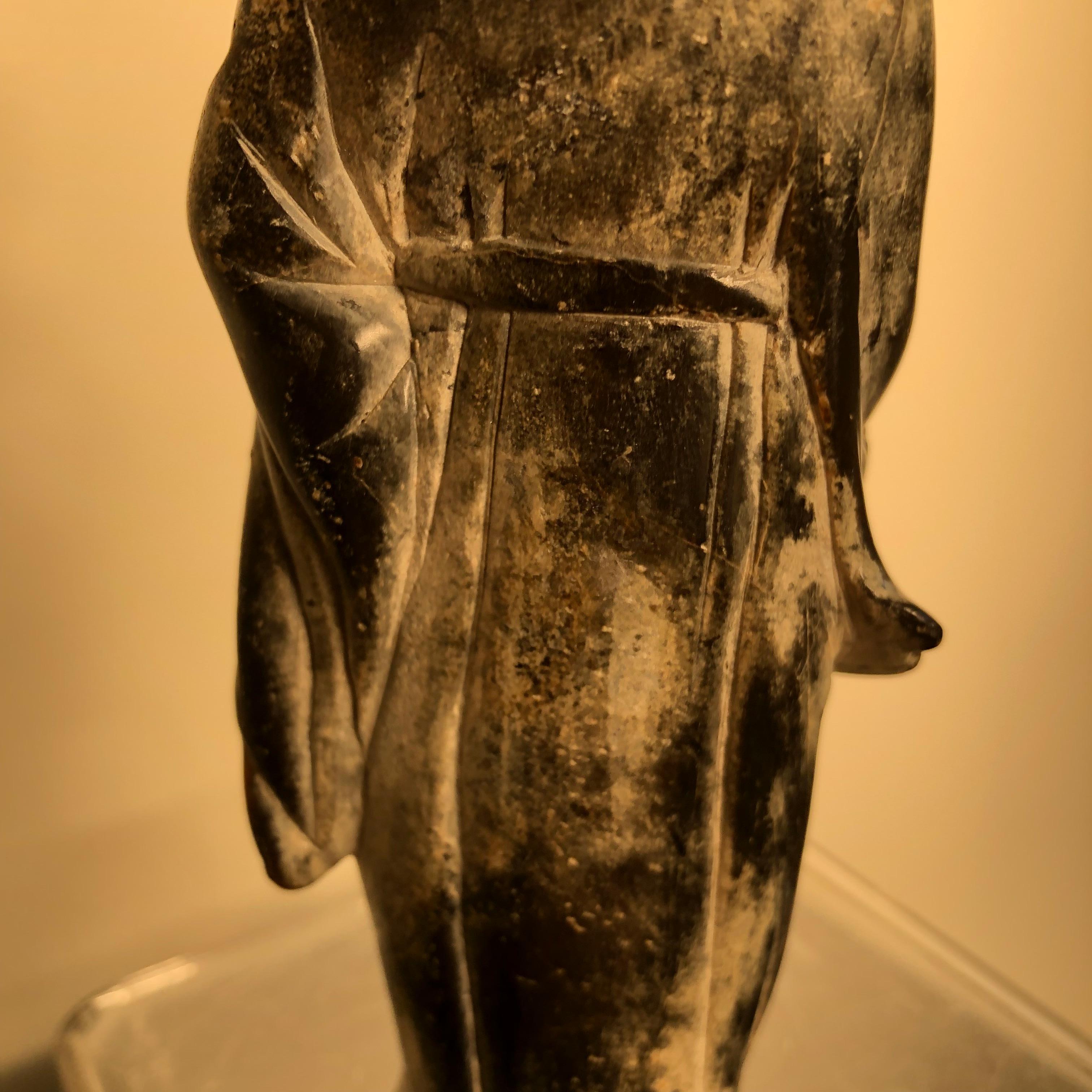 China Fine Early Jade Scholar with Fan, 1750 9