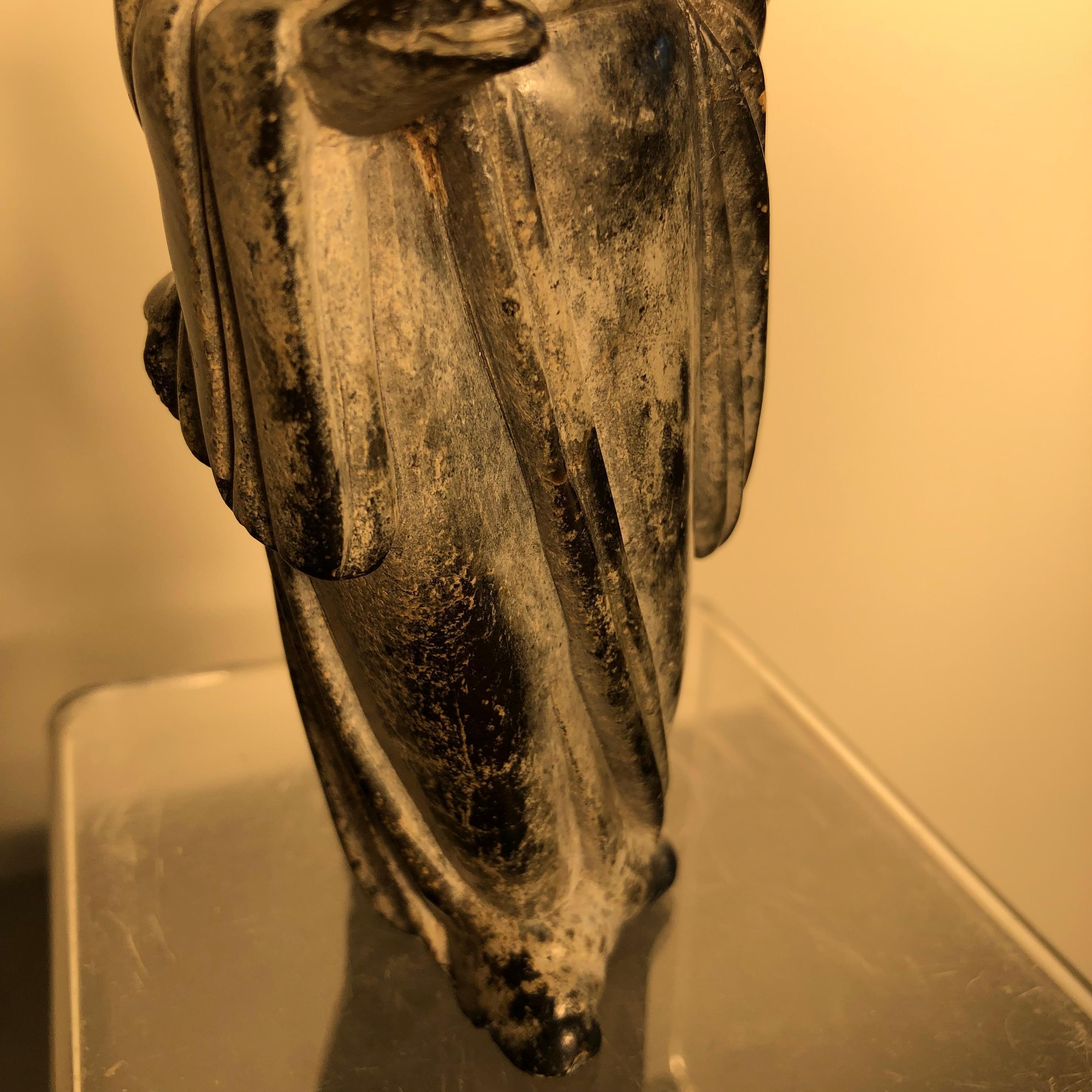 18th Century and Earlier China Fine Early Jade Scholar with Fan, 1750