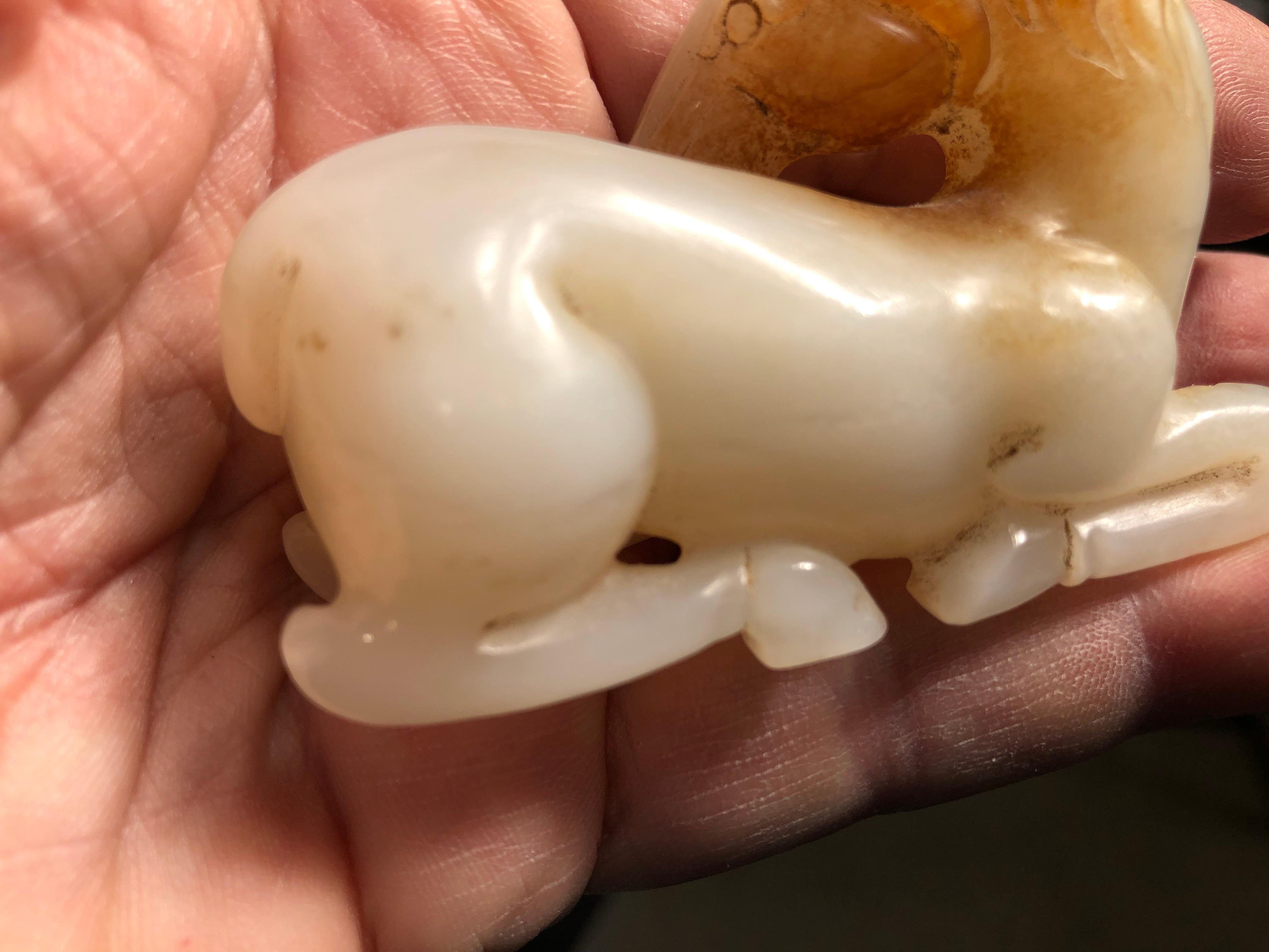 China Fine Early White Jade Horse, Qing Dynasty, 19th Century In Good Condition In South Burlington, VT