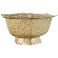 China, gilt bronze vessel, Ming dynasty, 18th/19th C.