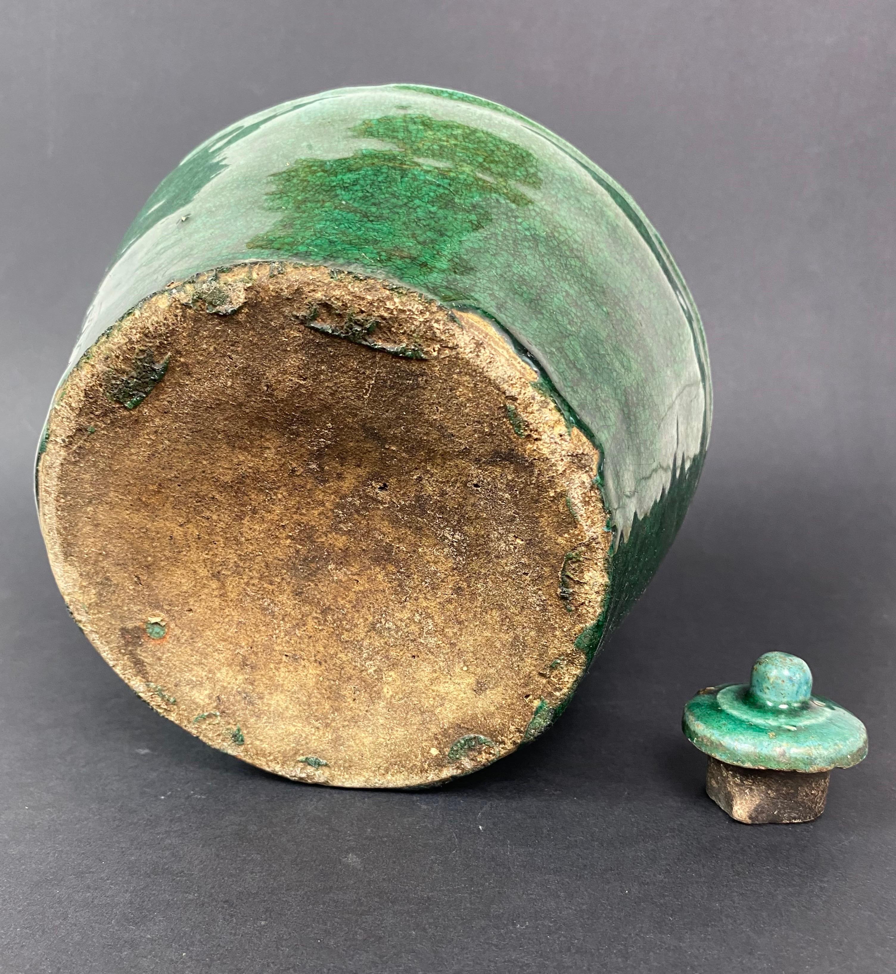 China Green Ceramic Alcohol Gourd 19th Century For Sale 6