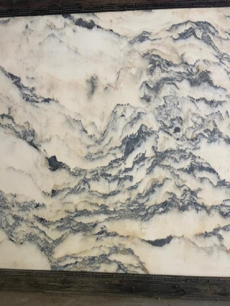 China Großer atemberaubender natürlicher Marmorstein „Painting“ Wunderschöne Bergspitzen  im Angebot 1