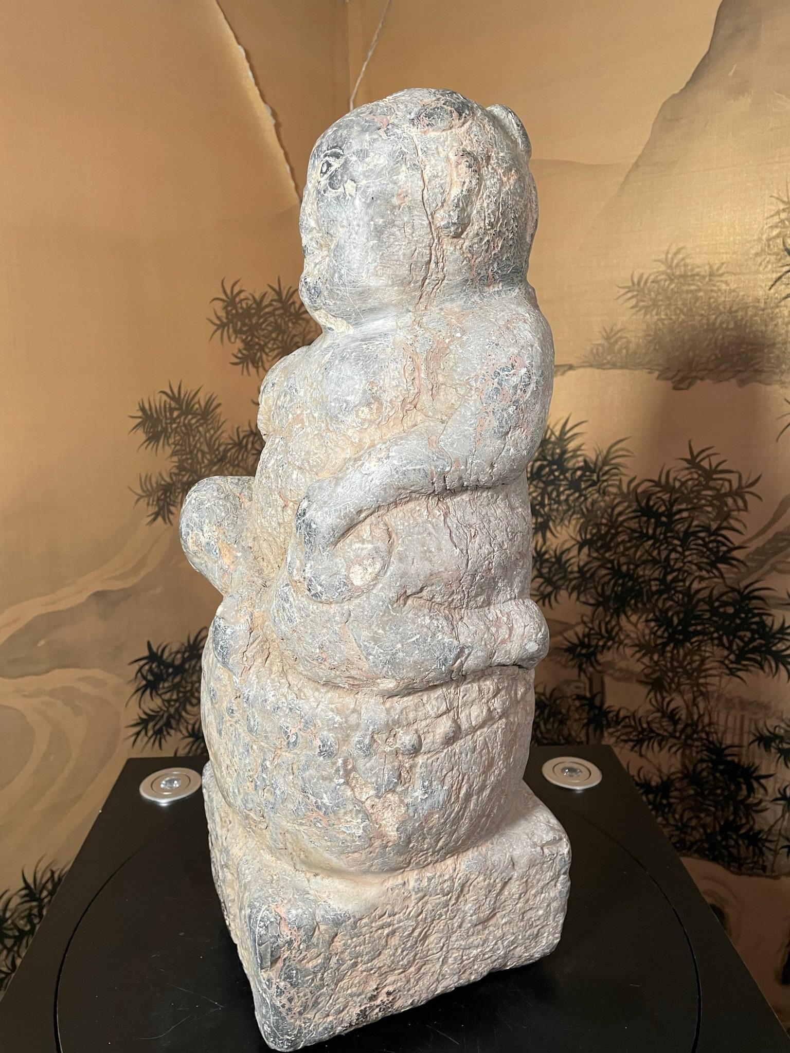 China Ancient Stone Entertainer, Han Dynasty 200 AD For Sale 4