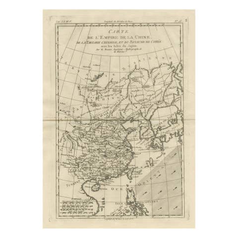 China, Korea & Japan – Antique East Asia Map, Bonne c1780