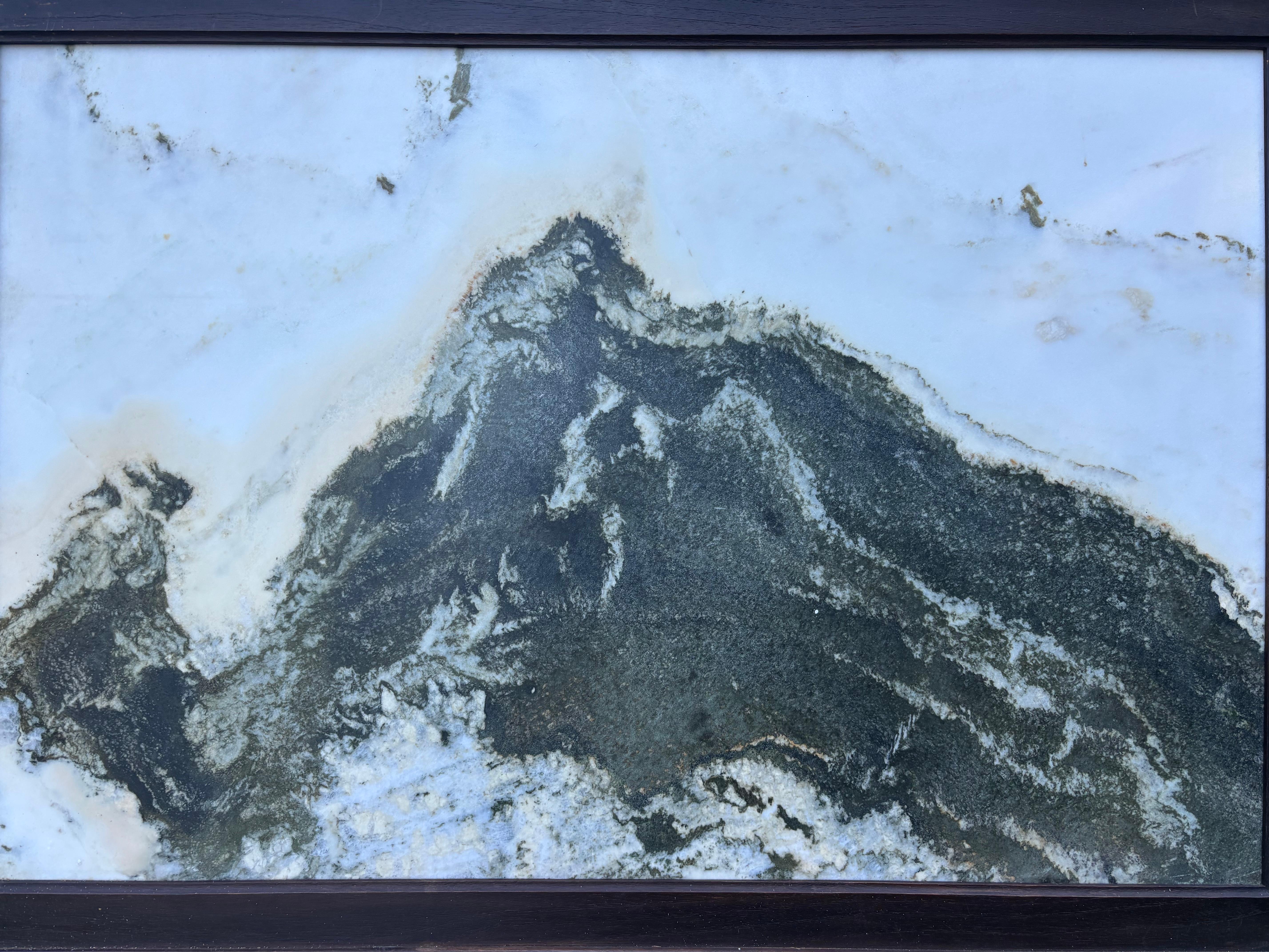Hand-Carved China Large Mountain Double Peak Natural Marble Stone 