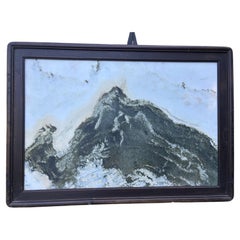 China Large Mountain Double Peak Natural Marble Stone "Painting"