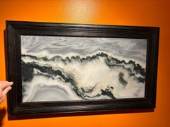 China Large Stunning Mountain Peaks Natural Marble Stone "Painting"