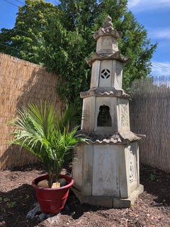 China Monumental Antique Stone Garden Buddha Pagoda 19th Century Tour De Force