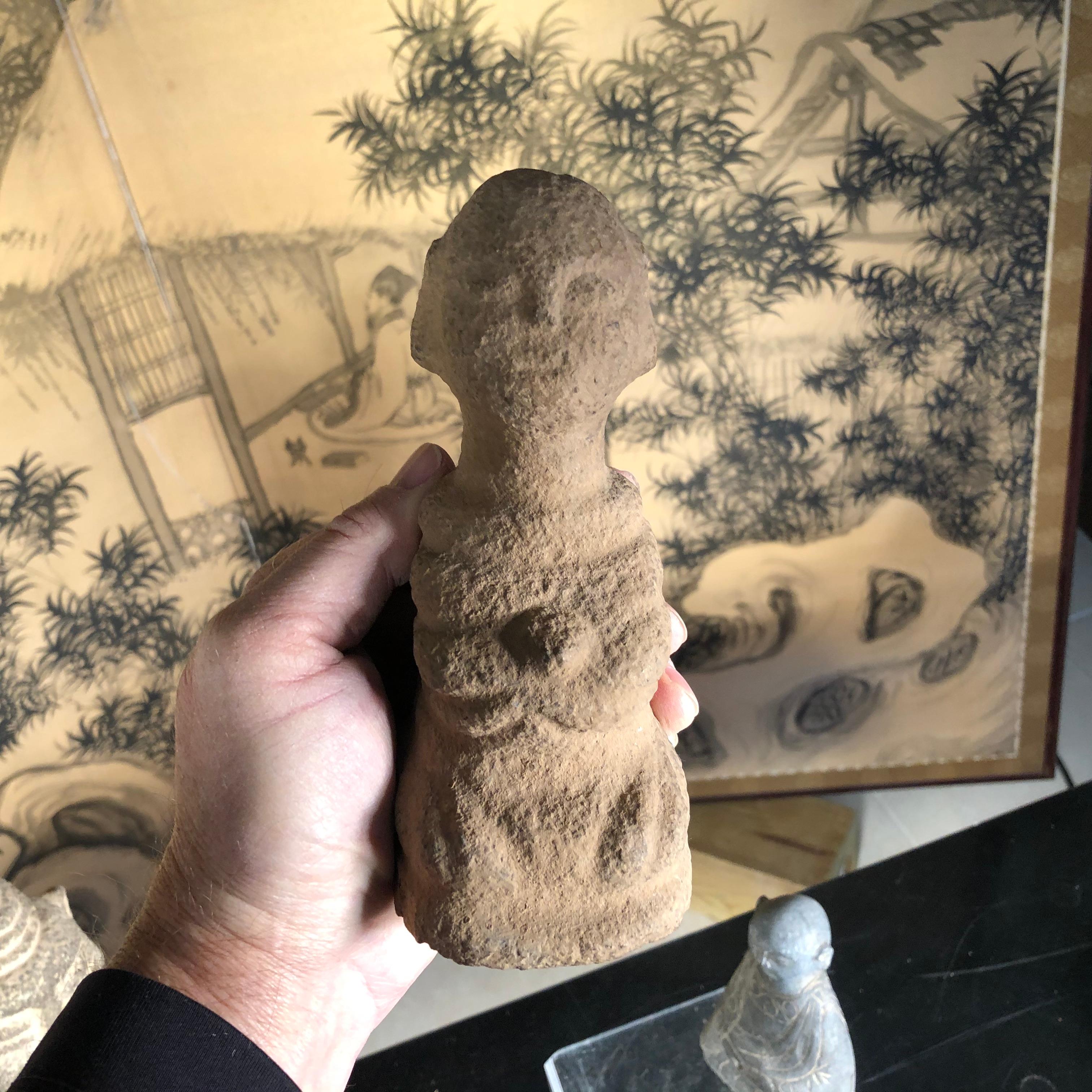 Chinese China Pair of Small Hand Carved Stone 