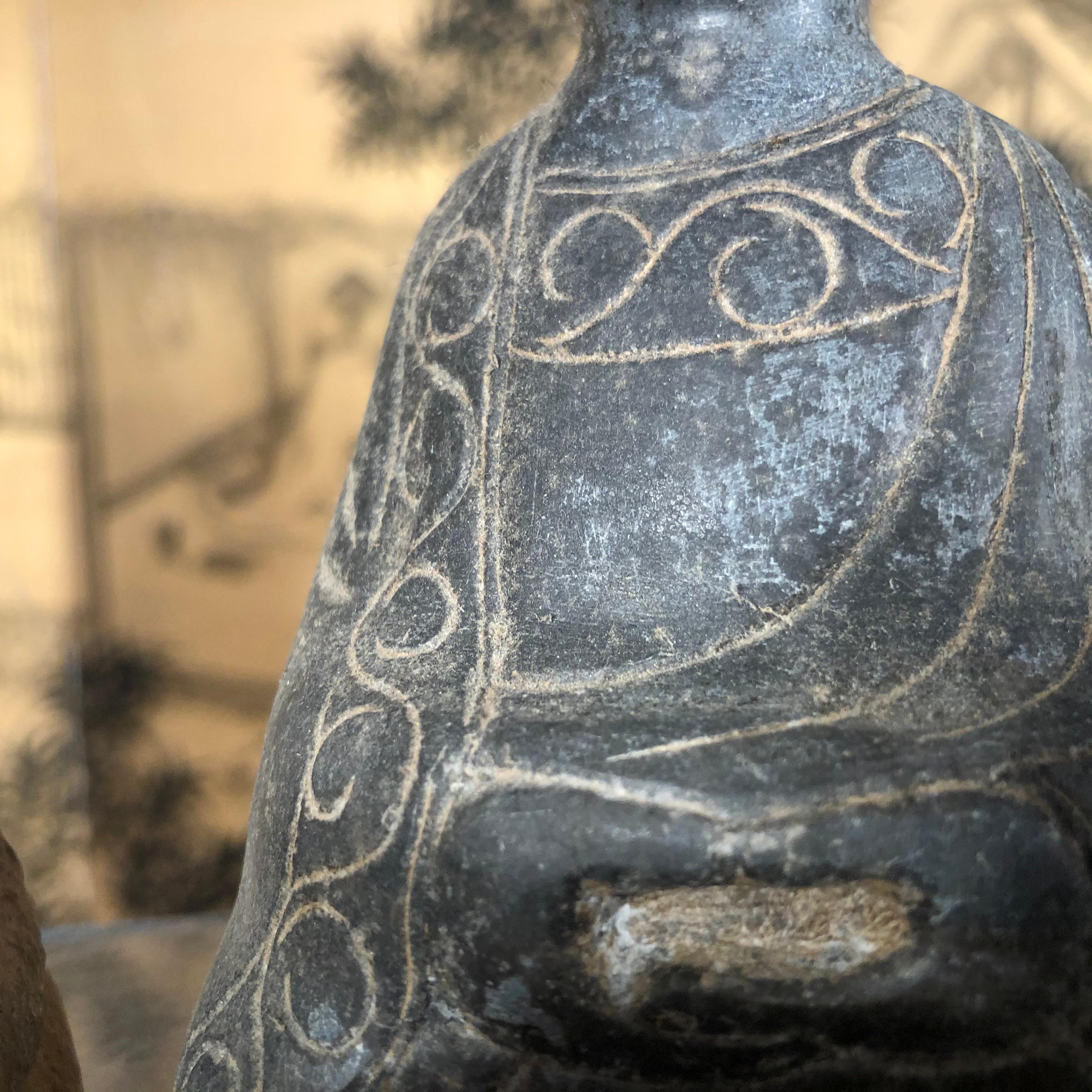 China Pair of Small Hand Carved Stone 