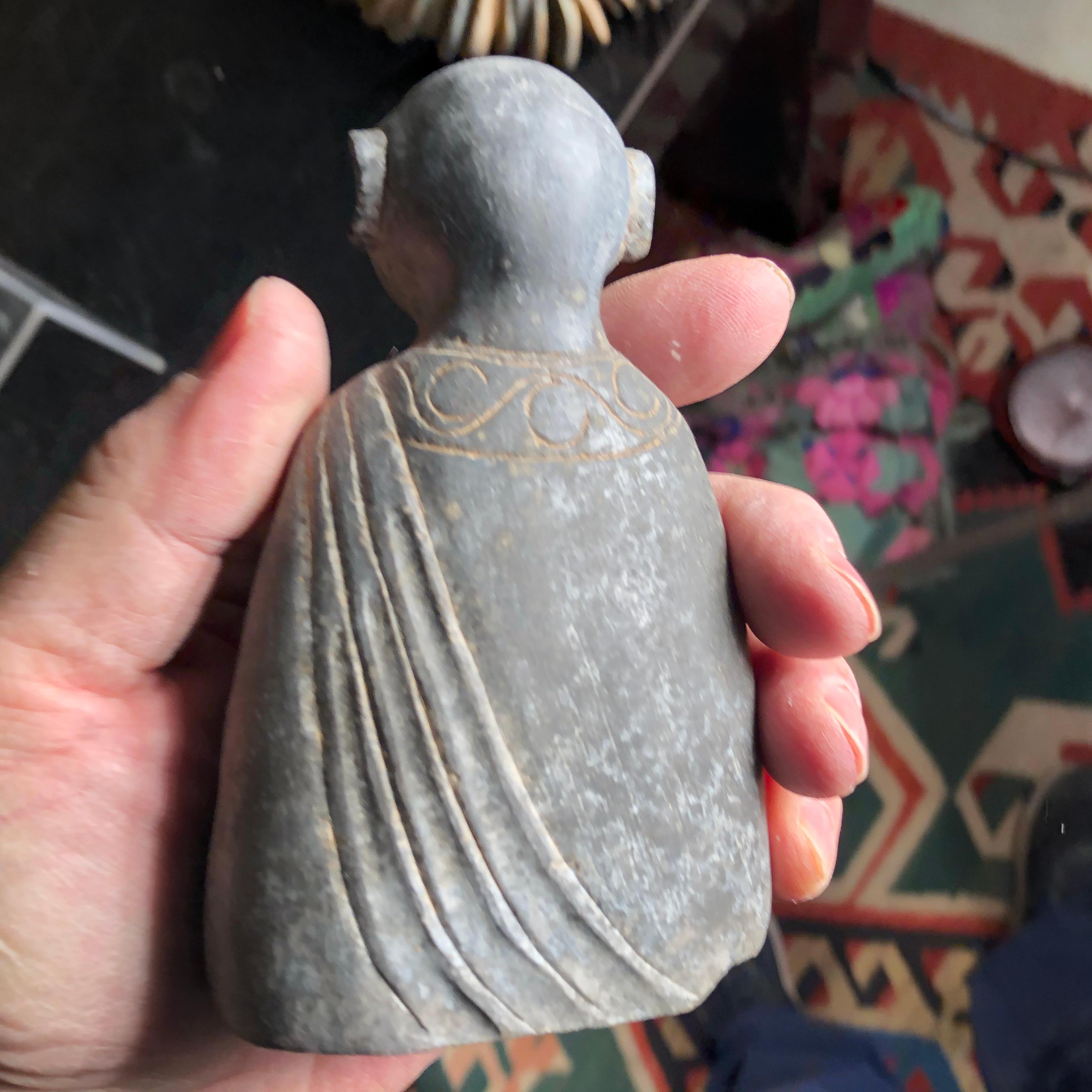 20th Century China Pair of Small Hand Carved Stone 