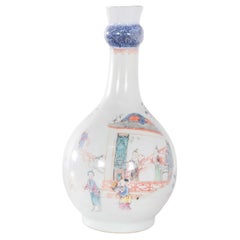 Antique China Porcelain Bottle for Export, Polychrome Decoration