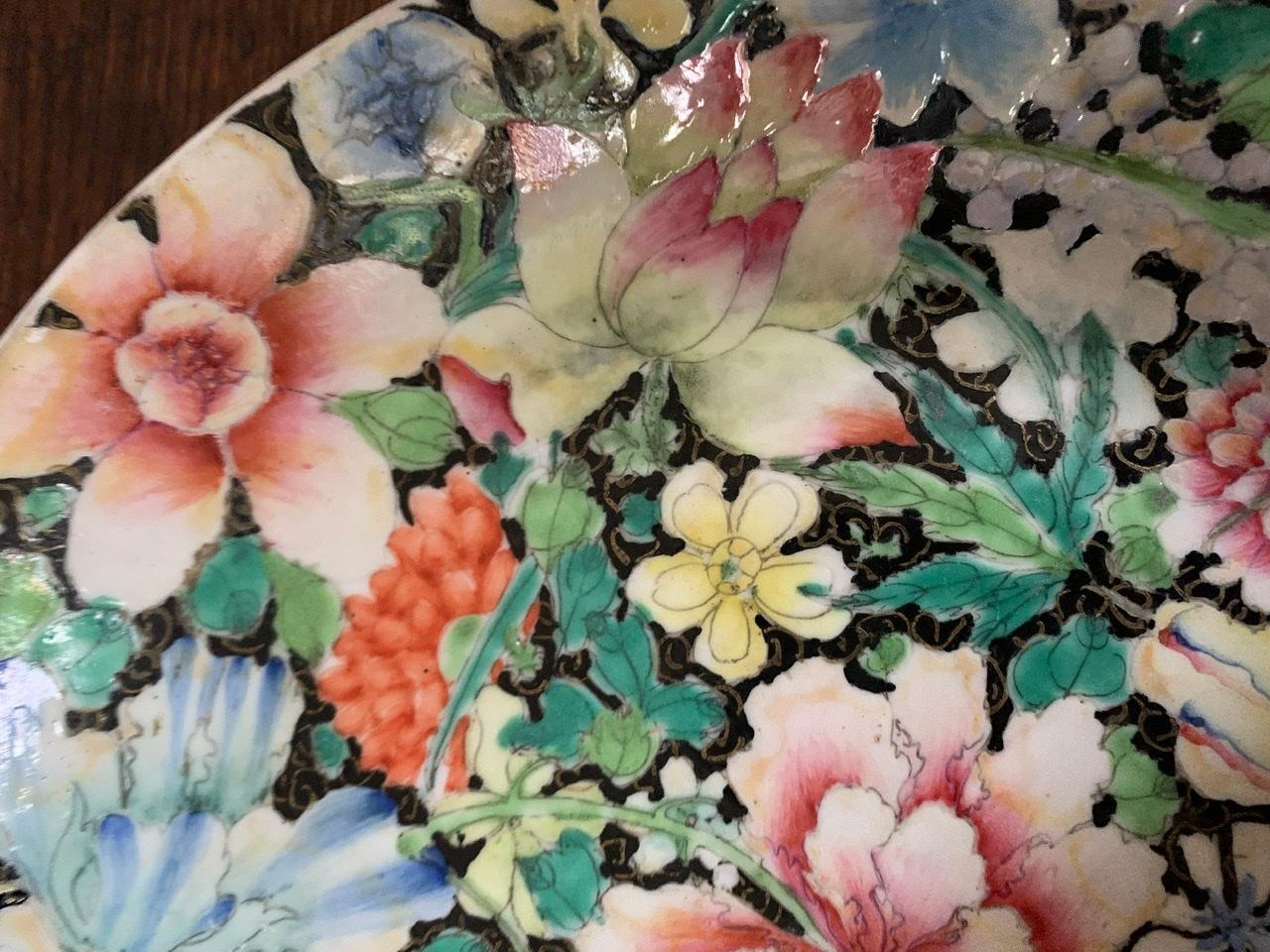 China Porcelain Plate Millefleurs 19th Century For Sale 2