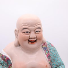 CHINA REPUBLICAN 20th Century Buddha Statue In Porcelain Zeng Long Sheng Mark