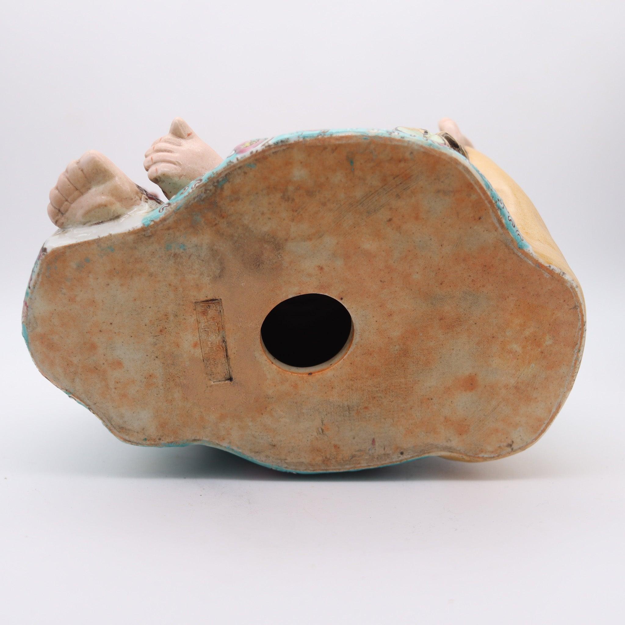 Début du 20ème siècle Statue de Bouddha du 20e siècle en porcelaine Zeng longue marque de griffe République chinoise en vente