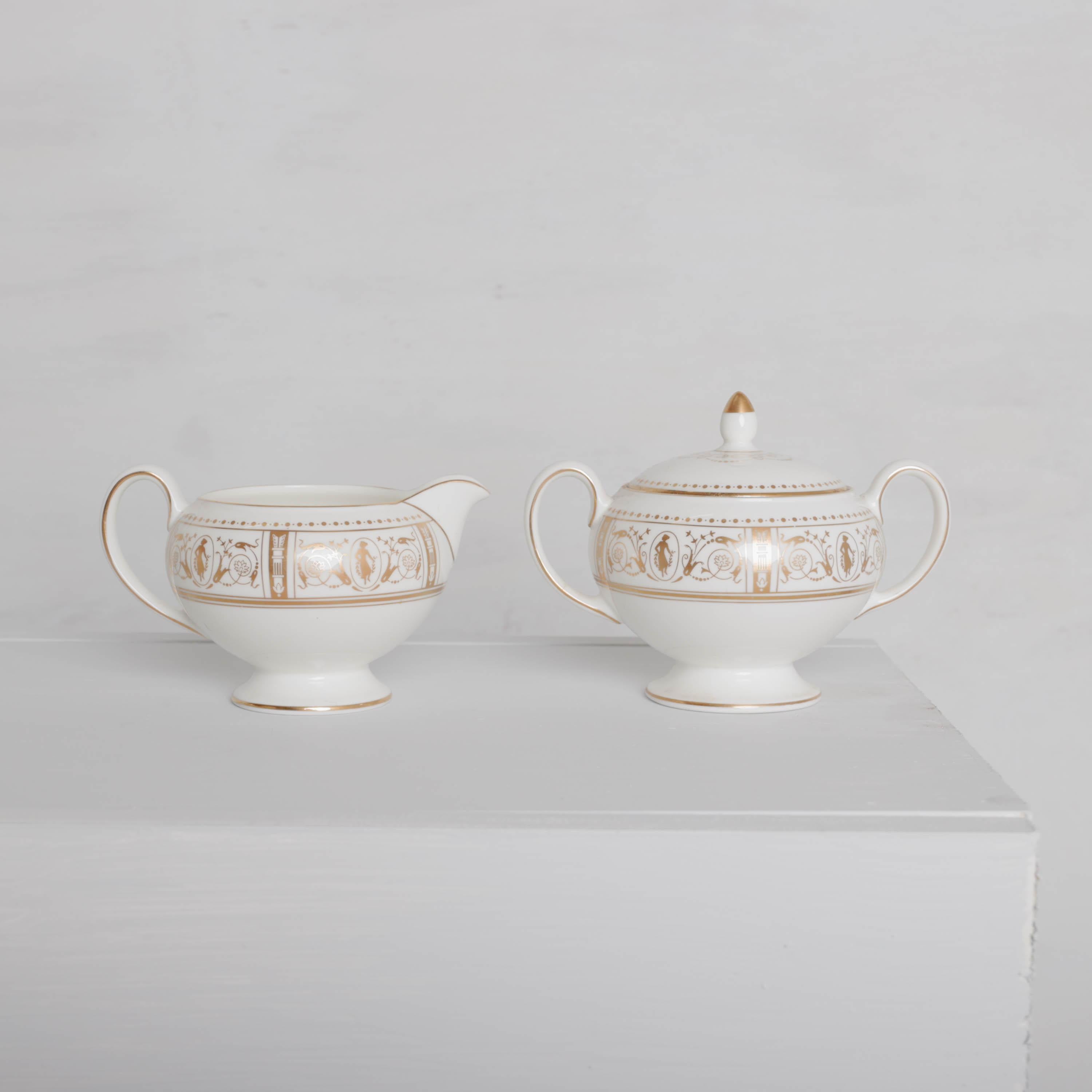 Servicio de porcelana para 12 Wedgewood Gold Grecian Circa 1964 2