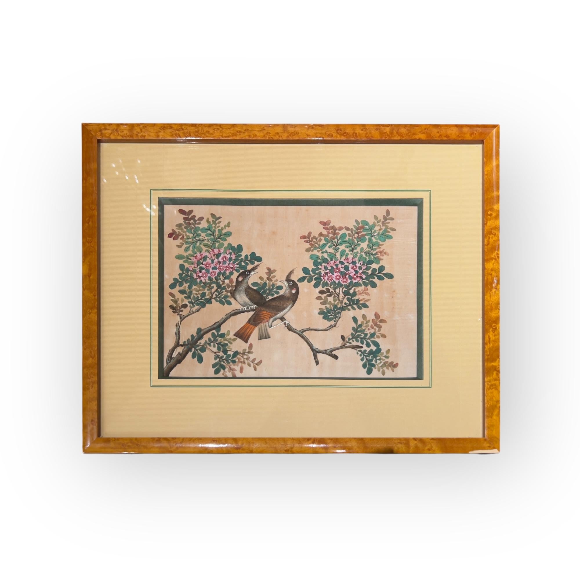 China, Set of Six Chinese Export Birds Paintings on Pith Paper, 19th Century For Sale 2