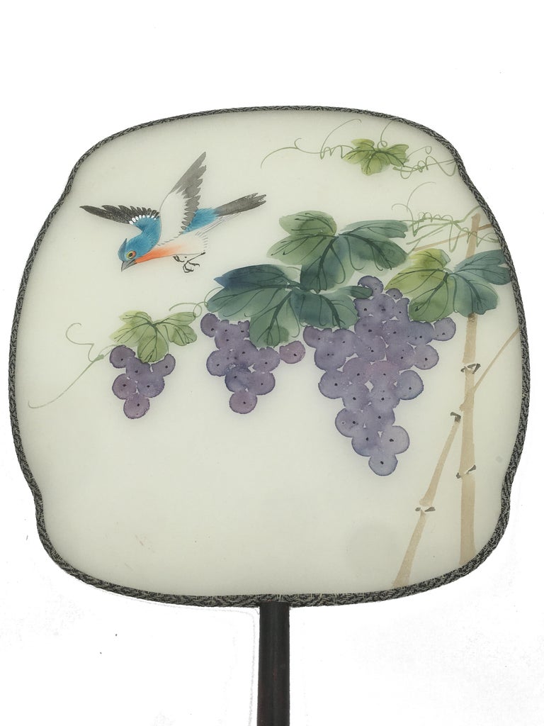 China Set of Three Silk Hand Painted Rigid Fans 'Pay-Pay', circa 1900 ...