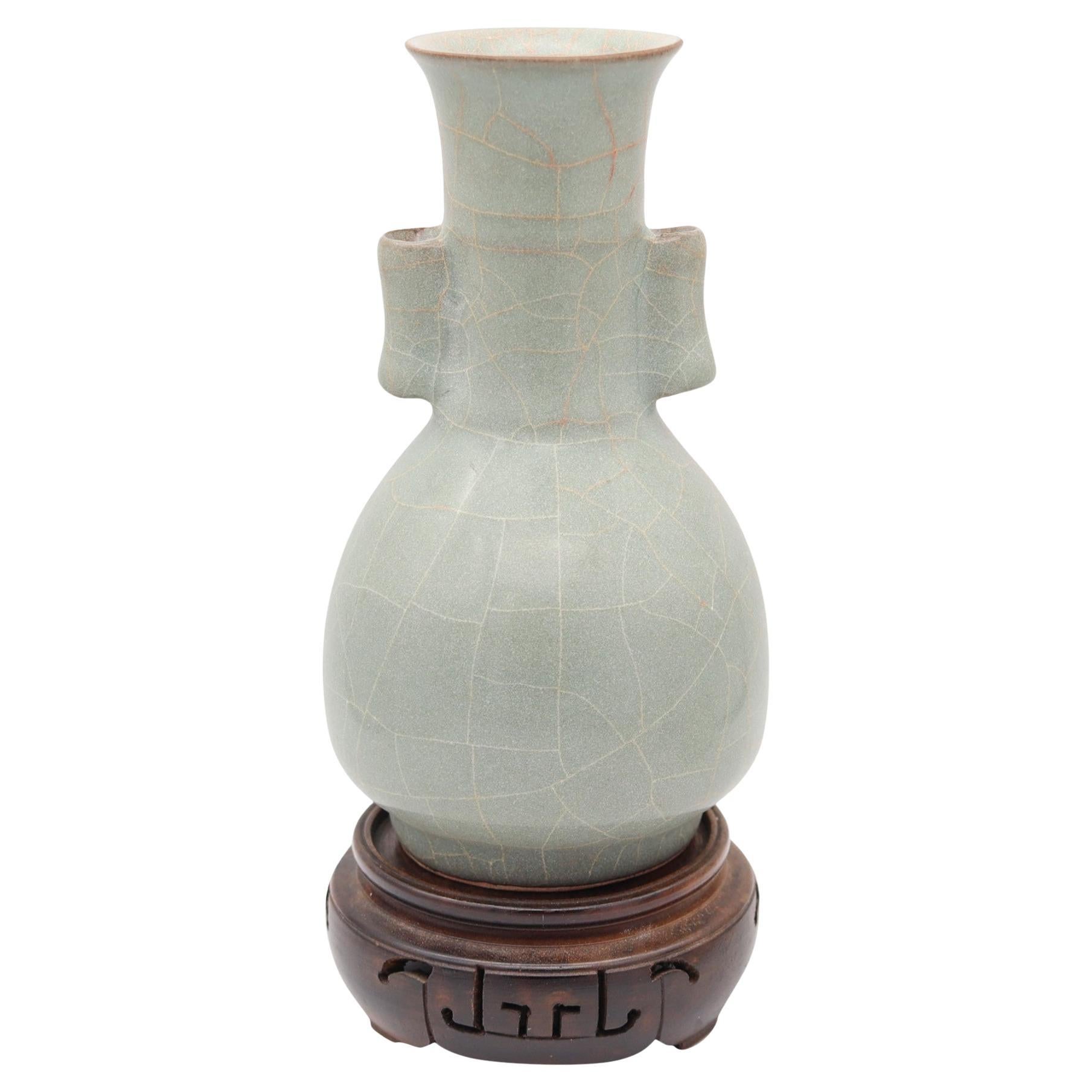 CHINA Song Dynasty 960 AD Celadon Glazed Vase With Cylinder Handles