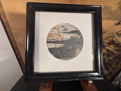 China Stunning Black And White Moon Light Natural Marble Stone "Painting"