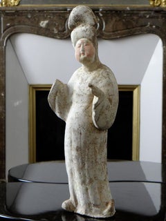 China, Tang Dynasty 618-917, Terracotta Statuette of a Lady of Court Fat Lady