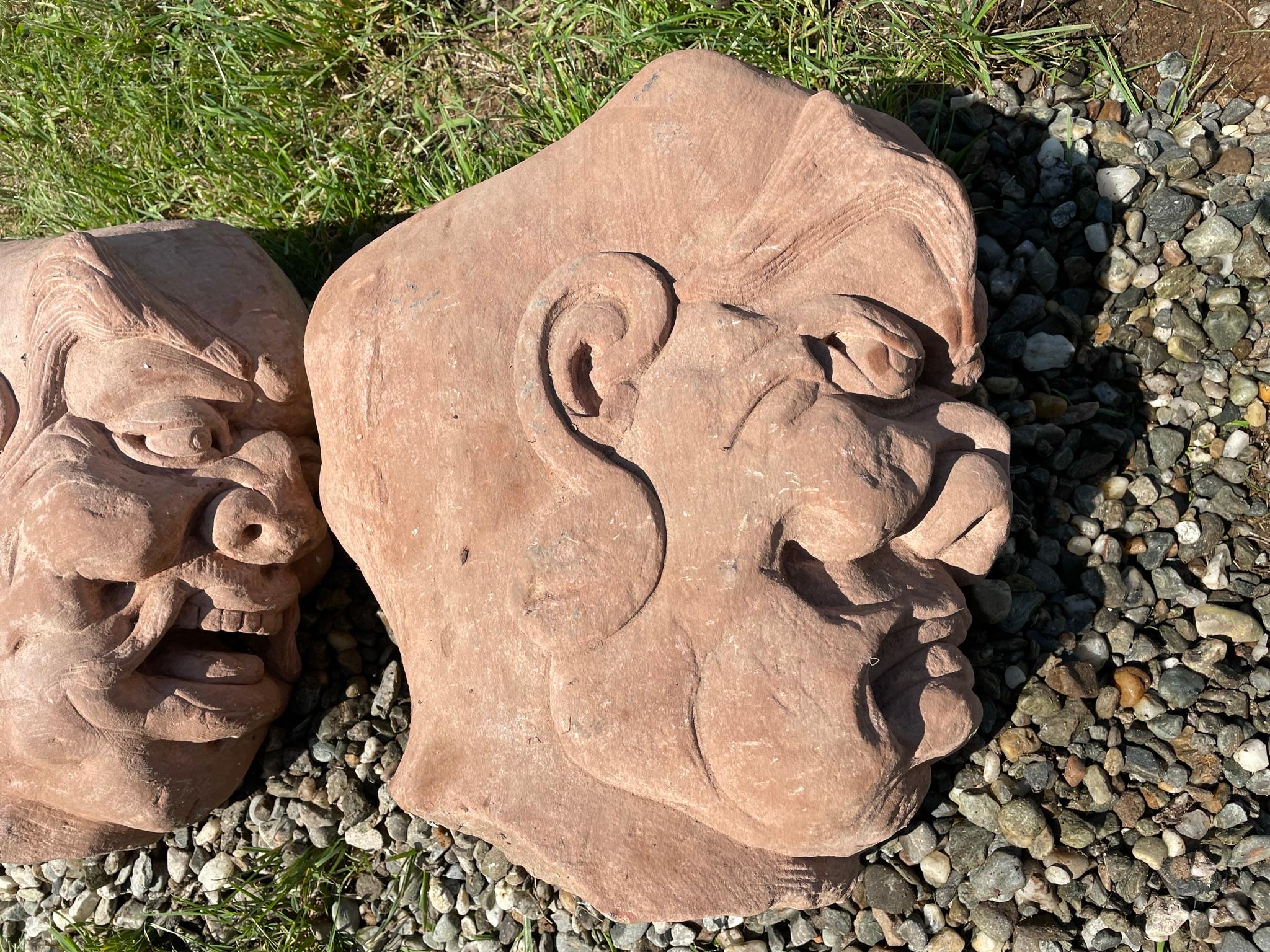 China Three Antique Fantastic Stone Garden Monks For Sale 4