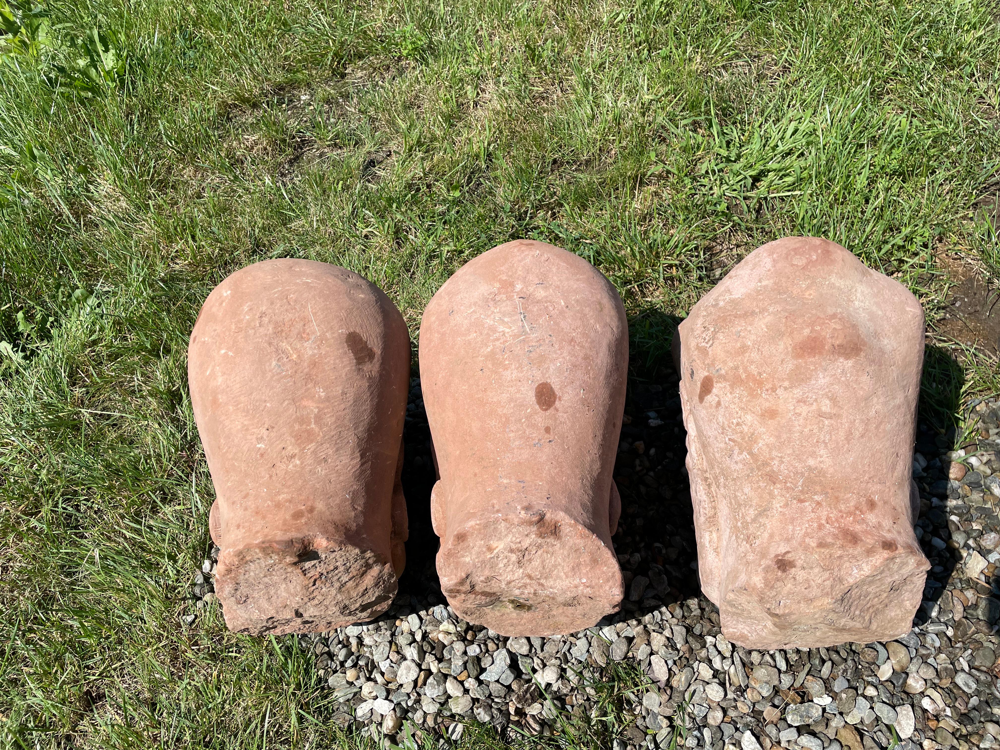 China Three Antique Fantastic Stone Garden Monks For Sale 8