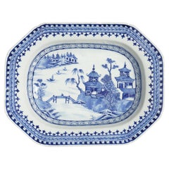 Achteckige Porzellanplatte für den China-Export, um 1800