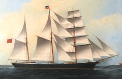 China Trade Painting of the Scottish Schooner, The Lochbulig, circa 1875