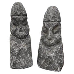 China Two Carved Stone Human Sculptures