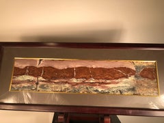 China Unique Natural Stone Painting "Mahogany Mountain Panorama" Rich Colors