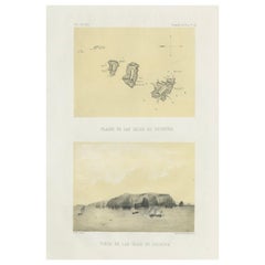 Chincha Islands Antique Lithograph 1865 – Map & Coastal Scene, Peru