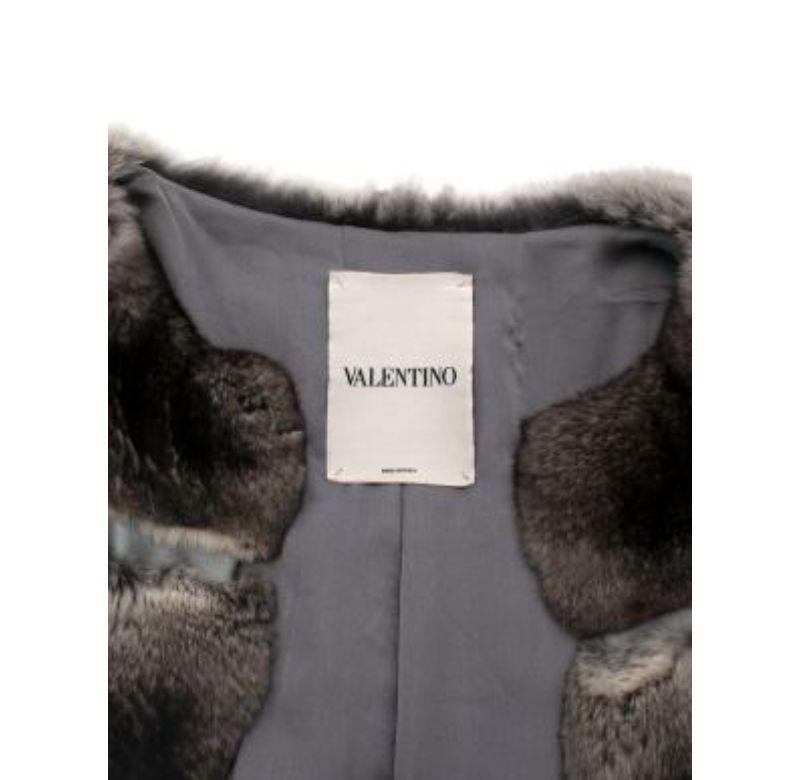 XS Valentino Chinchilla Fur Banded Long Coat  For Sale 1