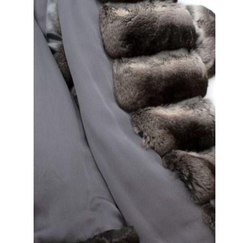 XS Valentino Chinchilla Fur Banded Long Coat  For Sale 2