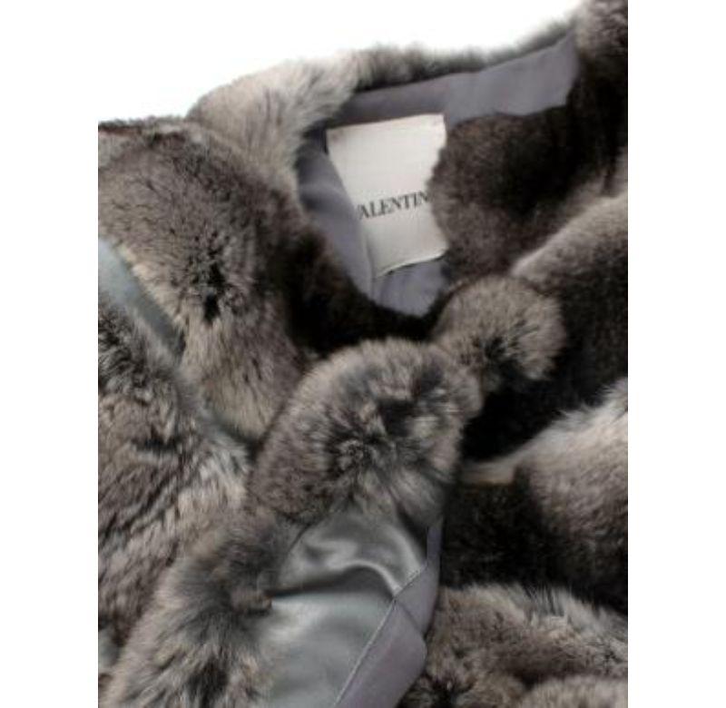 XS Valentino Chinchilla Fur Banded Long Coat  For Sale 4